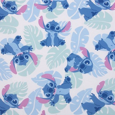 Disney Stitch Fitted Crib Sheet: Woven, Botanical Pattern, 165 Thread Count, 1-Pack