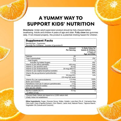 One A Day Kids' Multivitamin with Probiotic Gummies for Digestive Health - Orange - 60ct