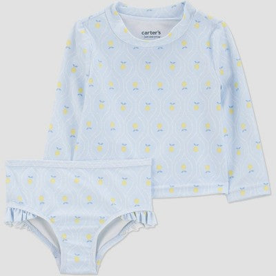 Carter's Baby Girls' Long Sleeve Lemon Printed Yellow/Blue 3M