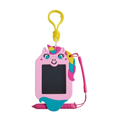 Boogie Board Scribble Pals Mini Unicorn 2.25" LCD Writing Tablet Keychain for Kids, Reusable Mess-Free Doodle Toy, Travel Drawing Pad, Ages 3+