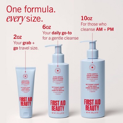 FIRST AID BEAUTY Ultra Repair Cream-to-Foam Hydrating Cleanser - 6oz: Paraben-Free, Sulfate-Free, For Normal, Combination, Dry Skin