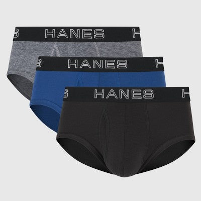 Hanes Premium Men's 3pk Briefs - Gray/Blue/Black XL