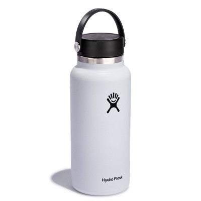 Hydro Flask 32oz Wide Mouth Bottle - White: Double-Wall, BPA-Free, Leakproof