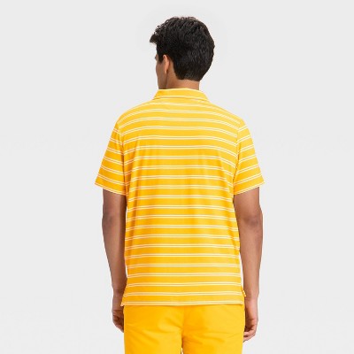 Men's Comfort Wear Striped Polo Shirt - Goodfellow & Co Yellow M
