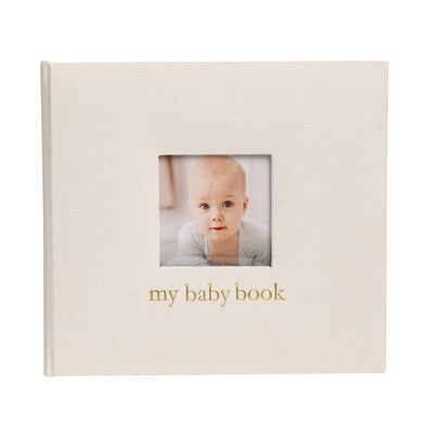 Pearhead Linen Babybook: Holds 80 Photos, 3 x 3 Inch Images, 64 Pages