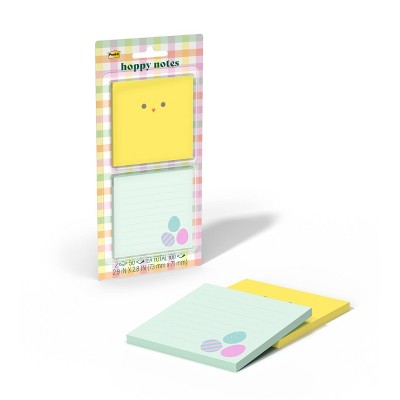 Post-it 2pk 3"x3" Hoppy Notes Yellow Chick and Eggs Square Sticky Note Pads 50 Sheets Each