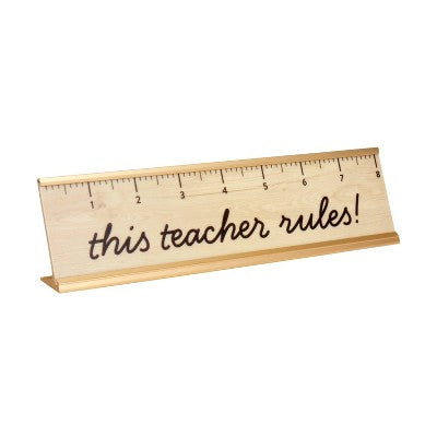 Paper Riot Co. This Teacher Rules Desk Plaque