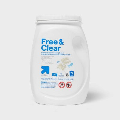 Free & Clear Unscented Concentrated Laundry Detergent Pods 72 Pacs - 51.8oz - up&up