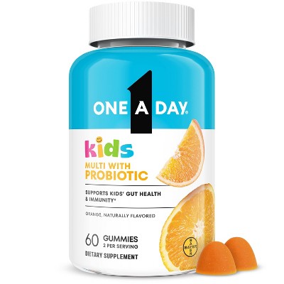 One A Day Kids' Multivitamin with Probiotic Gummies for Digestive Health - Orange - 60ct