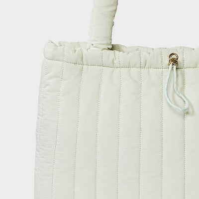 Quilted Drawstring Tote Handbag - Universal Thread Pale Blue