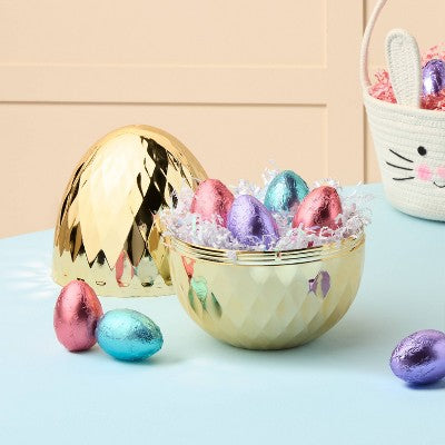 10" Easter Plastic Fillable Eggs Gold - Spritz