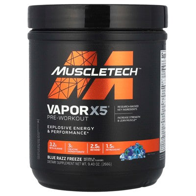 MuscleTech VaporX5®, Pre-Workout, Blue Razz Freeze, 9.4 oz (266 g)