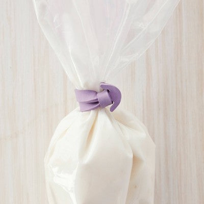 Wilton 12pc Icing Bag Ties: Purple Piping Bag Clips for Cake Decorating, Hand Washable Plastic Set
