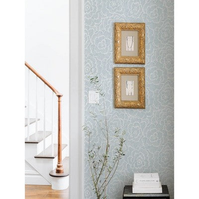NuWallpaper Saraya Peel and Stick Wallpaper Blue: Removable Vinyl, Self-Adhesive, Solid Pattern, 28.2 Sq Ft Coverage