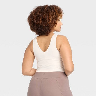 Women's Flex Light Supp. VNeck Sports Bra All In Motion Cream XXL