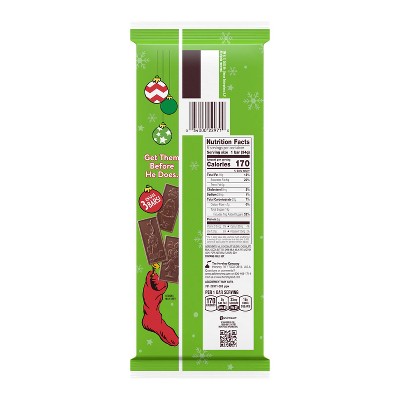HERSHEY'S KISSES Grinch Embossed Holiday Milk Chocolate Standard Bars - 7.2oz/6pk