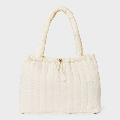 Quilted Drawstring Tote Handbag - Universal Thread Yellow