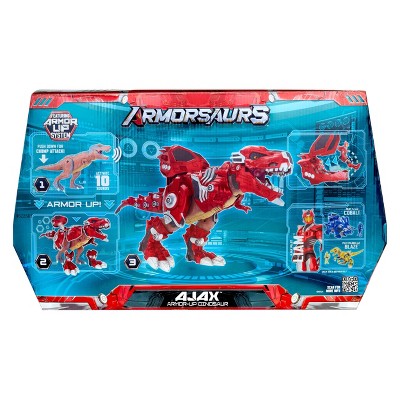 Armorsaurs Armor-Up Dinosaur Ajax Figure with 7 Removable Armor Pieces Tail-Triggered Chomp Pilot Pod Compatible