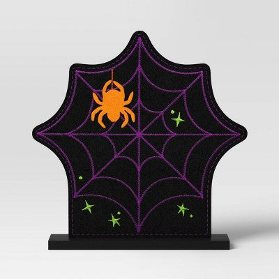 9" Felt Spider Web on Stand Halloween Decorative Object - Hyde & EEK! Boutique