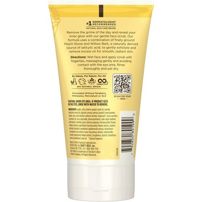 Burt's Bees Peach & Willow Bark Deep Cleansing Pore Facial Scrub - Unscented - 4oz