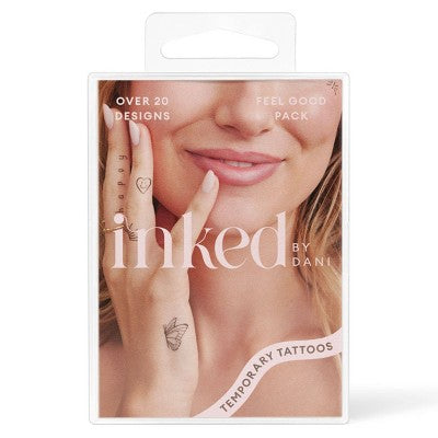 INKED by Dani Feel Good Pack Temporary Tattoos - 20ct
