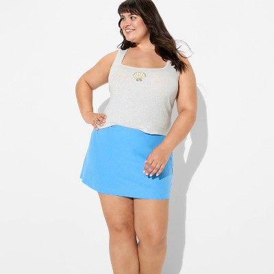 Women's Beaded Tank Top - Wild Fable Heather Gray Seashell XXL