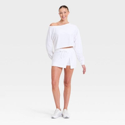 Women's Washed Jersey Slit Skort - JoyLab White XS