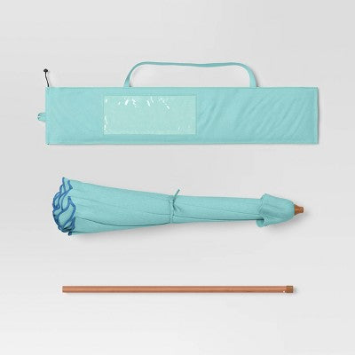 7.5' Round Scalloped Umbrella Jade Isle - Threshold