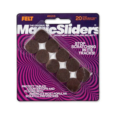 Magic Sliders 20ct 3/4in Round Ultra HD Self-Stick Adhesive Pads - Brown