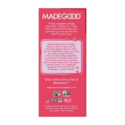 MadeGood Organic Granola Snack Bar Bites Strawberry - 8.5oz/10ct