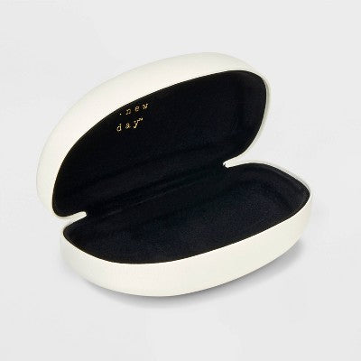Clam Shell Glasses Case - A New Day White: Solid Eyewear Accessory