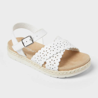 Toddler Girls Brenner Footbed Sandals - Cat & Jack White 6T