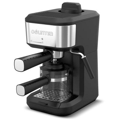 Gourmia 4 Shot Steam Espresso Maker with Frothing Wand Black/Stainless Steel Finish