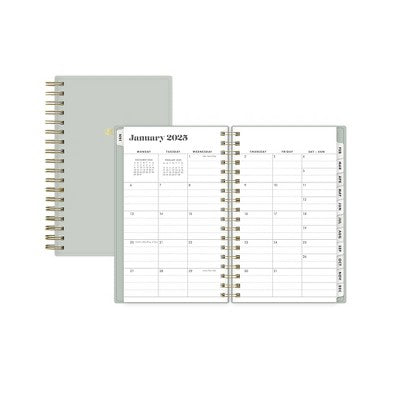 The Everygirl Planner 2025 Weekly/Monthly Planner 6.3"x4.33" Wirebound Solid Soft Sage: Adult Stationery, Calendar, Tabs