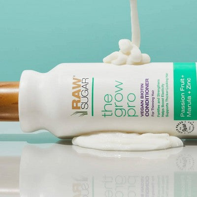 Raw Sugar Grow Pro Vegan Biotin Conditioner Infused with Passion Fruit + Zinc + Marula - 18 fl oz