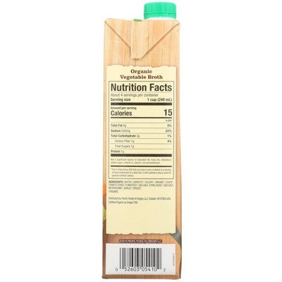 Pacific Foods Organic Vegetable Broth - Case of 12/32 oz (LOCAL PICKUP ONLY)