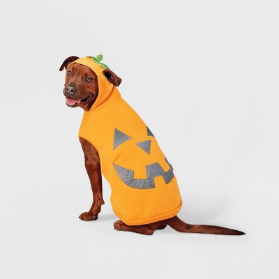 Jack-O'-Lantern Pumpkin Reflective Halloween Hoodie Dog Costume - M - Boots & Barkley