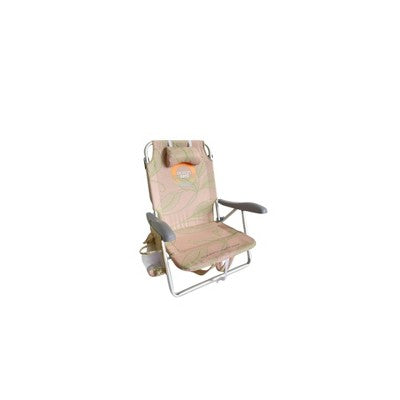 Ocean Zero Lay Flat Outdoor Portable Floral Beach Chair Tan (LOCAL PICKUP ONLY)