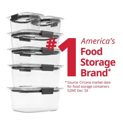 Rubbermaid Brilliance 12pc Food Storage Container Set Gray