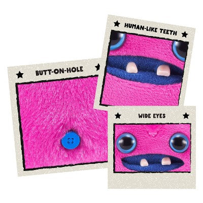 Fuggler 3.9" Greedy Grinner Pink Stuffed Animal