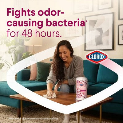 Clorox Scentiva Disinfectant Wipes - Cherry Blossom & Peach - 75ct: Multi-Surface Use, Ammonia-Free, Plastic Canister