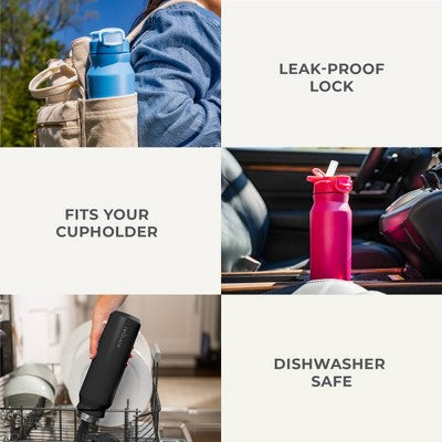 Reduce 32oz Hydrate Pro Vacuum Insulated Stainless Steel Water Bottle Black