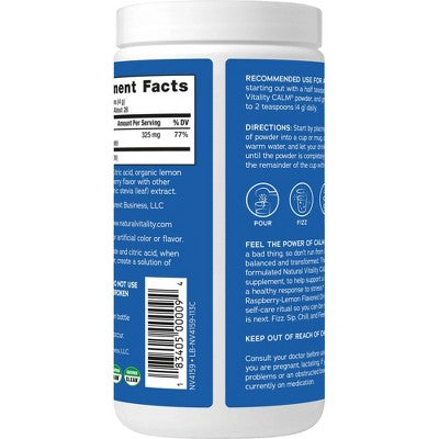 Natural Calm Mineral Supplement Powder - Raspberry Lemon - 4oz
