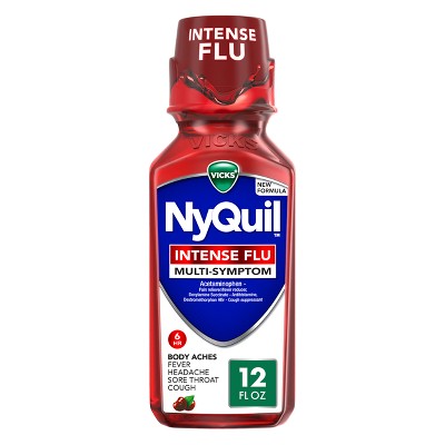 NyQuil Intense Flu Warming Syrup - Acetaminophen - Black Cherry - 12 fl oz