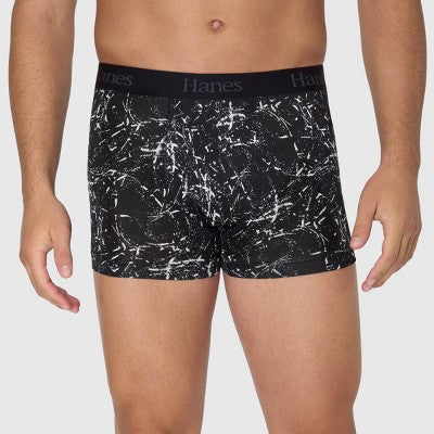 Hanes Originals Premium Men's Super Stretch Trunks 3pk - Blue/Black L: Tagless, Moisture Wicking, Quick Dry