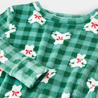 Toddler 2pc Snow Bears Snuggly Soft Pajama Set - Green 18M
