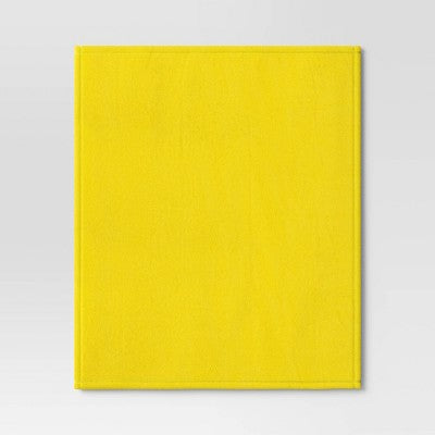 Solid Colored Plush Throw Blanket Vibrant Yellow - Room Essentials