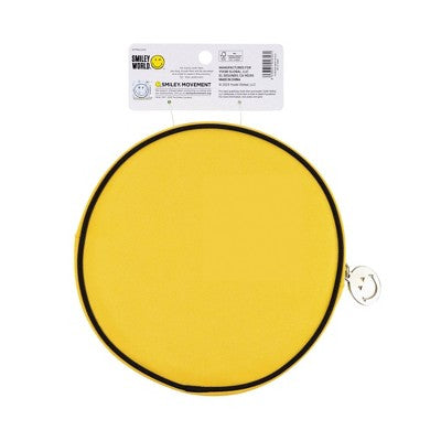 Yoobi SmileyWorld Pencil Pouch Round Yellow Smiley, School Supplies