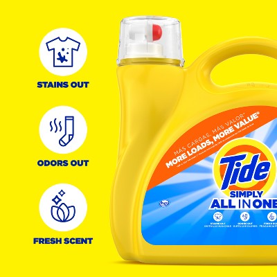 Tide Simply Liquid Laundry Detergent - Refreshing Breeze - 182oz