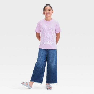 Girls Short Sleeve Seaside Shells T-Shirt Cat&Jack Light Purple S